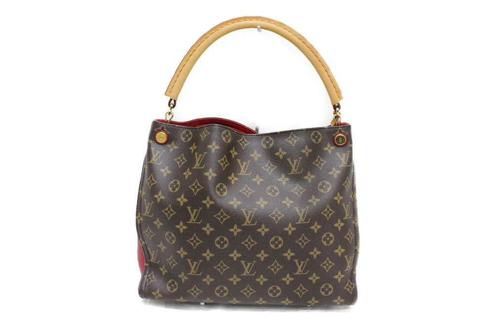 Louis Vuitton Cerise Gaia Hand One Handbag Red Bag Canvas Monogram Red